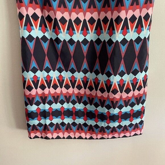 J.Crew Factory Women 6 Colorful Geometric Print Short Sleeve Gallery Shift Dress - Picture 3 of 10